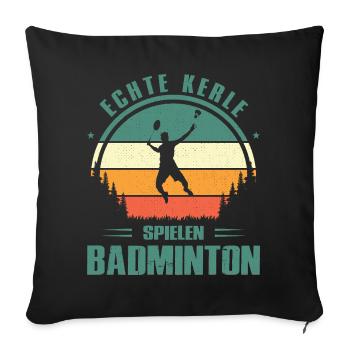 Joueur de badminton offre des tenues de badminton - Housse de coussin décorative 45 x 45 cm - noir - Devant