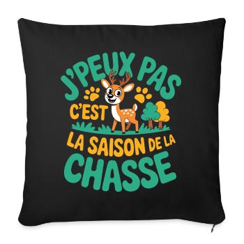 I Can't It's Hunting Season - Sofa pillowcase 17,3'' x 17,3'' (45 x 45 cm) - black - Front