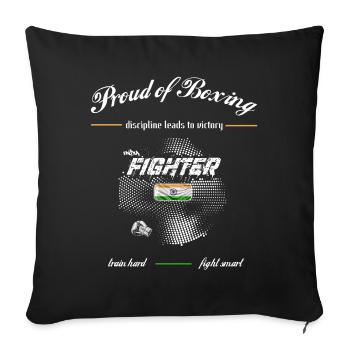 Proud of Boxing FIGHTER India - Sofa pillowcase 17,3'' x 17,3'' (45 x 45 cm) - black - Front
