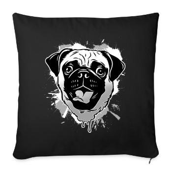 Mops - Sofakissenbezug 45 x 45 cm - Schwarz - Vorne