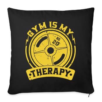 La salle de sport est mon plateau de poids thérapeutique - Housse de coussin décorative 45 x 45 cm - noir - Devant