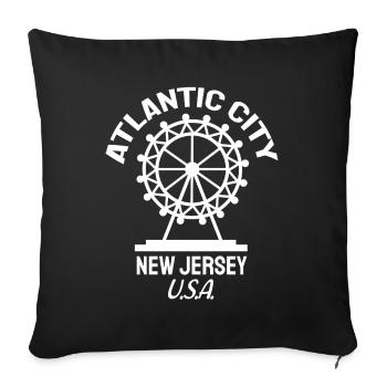 Atlantic City - Fondé en 1854 - New Jersey - États-Unis - Housse de coussin décorative 45 x 45 cm - noir - Devant