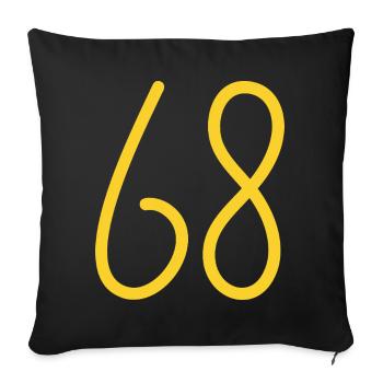 68 - Sofa pillowcase 17,3'' x 17,3'' (45 x 45 cm) - black - Front