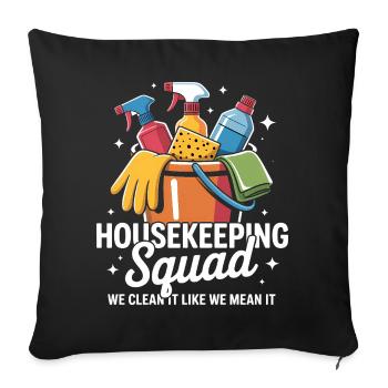 Funny Cleaning Design - Sofa pillowcase 17,3'' x 17,3'' (45 x 45 cm) - black - Front