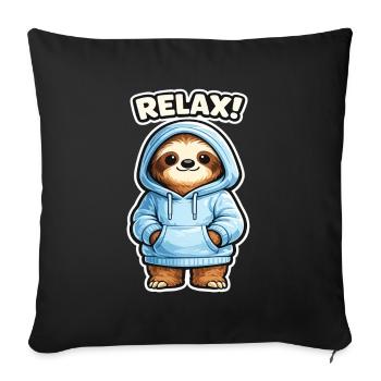 Relax Sloth Hoodie - Sofa pillowcase 17,3'' x 17,3'' (45 x 45 cm) - black - Front