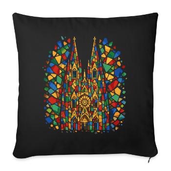 Cologne Cathedral Carnival Confetti Costume Carnival - Sofa pillowcase 17,3'' x 17,3'' (45 x 45 cm) - black - Front