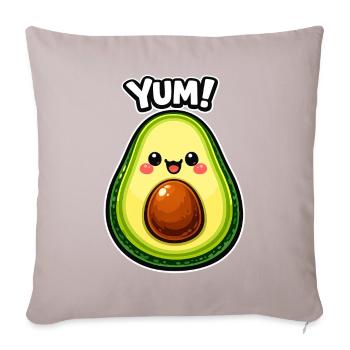 Kawaii Avocado YUM Motif - Sofa pillowcase 17,3'' x 17,3'' (45 x 45 cm) - light taupe - Front