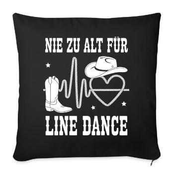 Never too old for line dancing - Sofa pillowcase 17,3'' x 17,3'' (45 x 45 cm) - black - Front