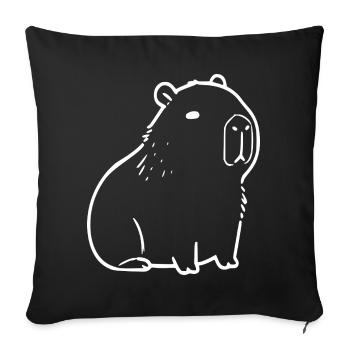 Capybara capybara white - Sofa pillowcase 17,3'' x 17,3'' (45 x 45 cm) - black - Front