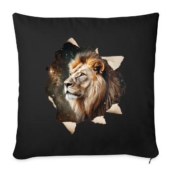 Lion - Housse de coussin décorative 45 x 45 cm - noir - Devant