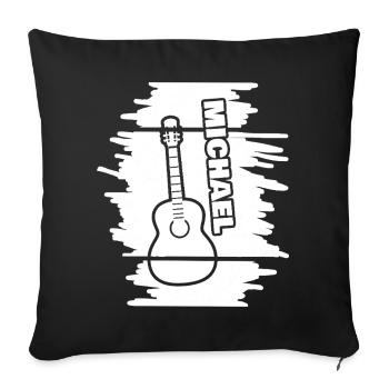 Michael as Playing the Guitar - Sofa pillowcase 17,3'' x 17,3'' (45 x 45 cm) - black - Front