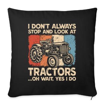 Tractor Farmer Farm Farming - Sofa pillowcase 17,3'' x 17,3'' (45 x 45 cm) - black - Front