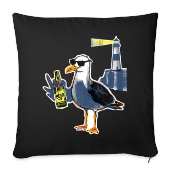 Bière Cool Seagull Lighthouse - Housse de coussin décorative 45 x 45 cm - noir - Devant