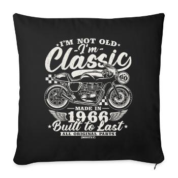 60th Birthday 60 Years Vintage Motorcycle Gift - Sofa pillowcase 17,3'' x 17,3'' (45 x 45 cm) - black - Front
