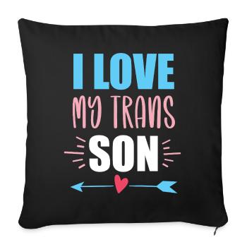 LGBT Pride Month - I Love My Trans Daughter - Sofa pillowcase 17,3'' x 17,3'' (45 x 45 cm) - black - Front