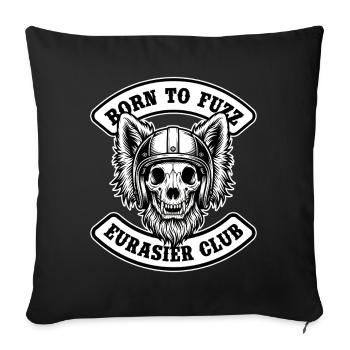 Eurasier | Fuzz Rocker Biker - Housse de coussin décorative 45 x 45 cm - noir - Devant