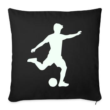 Silhouette de baby-foot en saut - Housse de coussin décorative 45 x 45 cm - noir - Devant