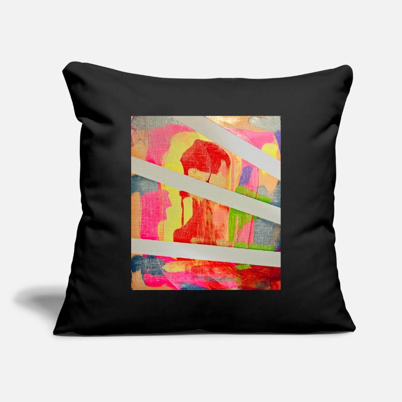 Art abstrait rayé de couleurs néon Housse de coussin décorative 45 x 45 cm