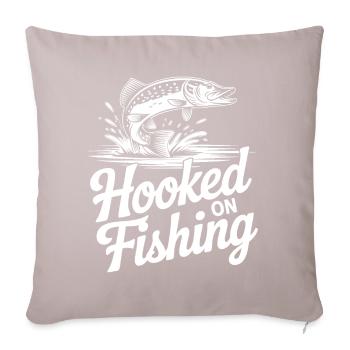Hooked on Fishing - Sofakissenbezug 45 x 45 cm - helles Taupe - Vorne