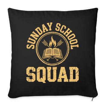 Sunday School Squad Logo - Sofa pillowcase 17,3'' x 17,3'' (45 x 45 cm) - black - Front