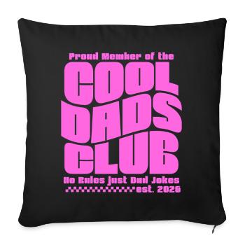 Fête des pères cadeau 2026 - Club des papas cool - Housse de coussin décorative 45 x 45 cm - noir - Devant