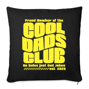 Fête des pères cadeau 2026 - Club des papas cool - Housse de coussin décorative 45 x 45 cm - noir - Devant