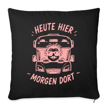 Heute Hier Morgen Dort Bus - Sofakissenbezug 45 x 45 cm - Schwarz - Vorne