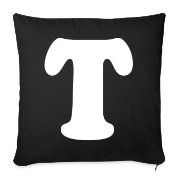 Caractères en T en grande taille | Lettre T | T Logo - Housse de coussin décorative 45 x 45 cm - noir - Devant