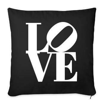 T-shirt iconique au design pop art d’amour - Housse de coussin décorative 45 x 45 cm - noir - Devant