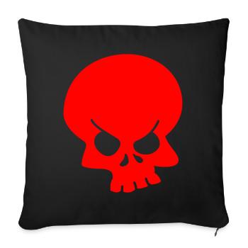 Crâne - Housse de coussin décorative 45 x 45 cm - noir - Devant