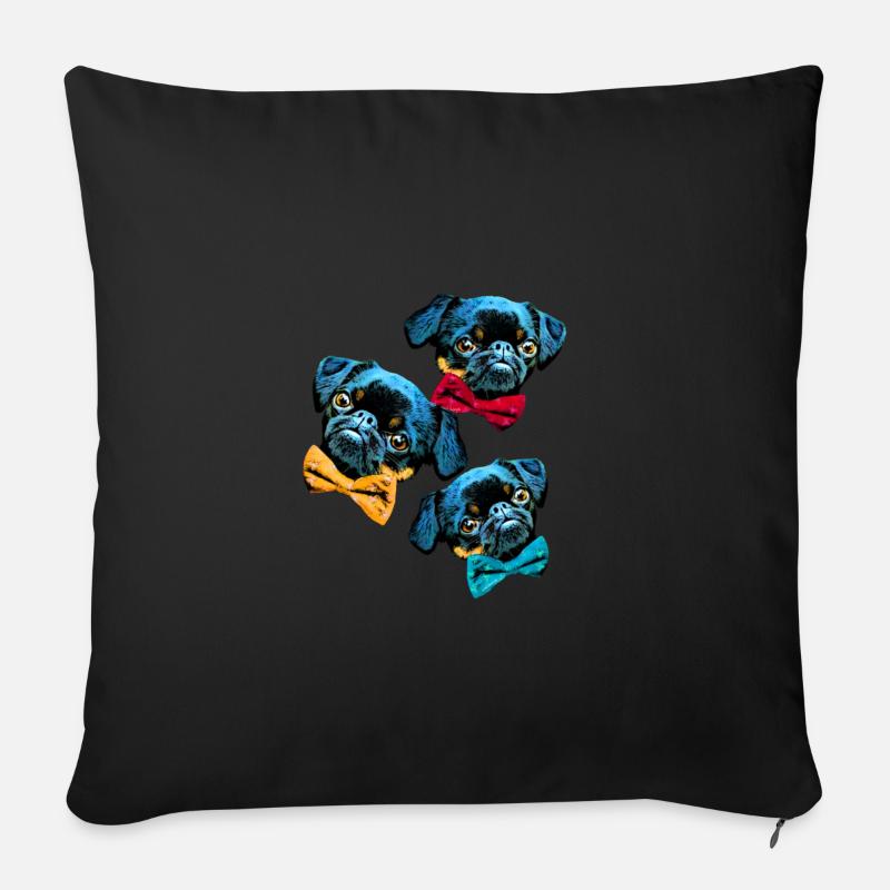 brababa - Housse de coussin décorative 45 x 45 cm - noir