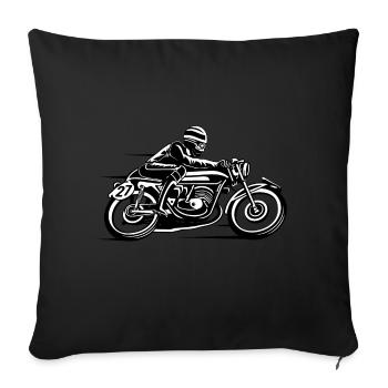 Cafe Racer Motorcycle 03_schwarz white - Sofa pillowcase 17,3'' x 17,3'' (45 x 45 cm) - black - Front