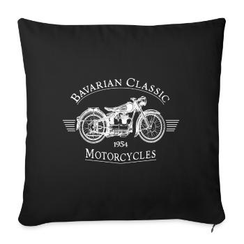 Bavarian Classic Motorcycles - white - Sofa pillowcase 17,3'' x 17,3'' (45 x 45 cm) - black - Front