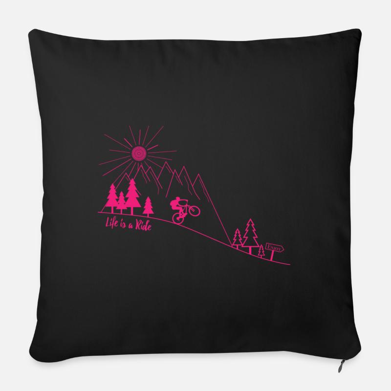 VTT femmes - Housse de coussin décorative 45 x 45 cm - noir