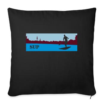 SUP Stand up paddling - Sofakissenbezug 45 x 45 cm - Schwarz - Vorne