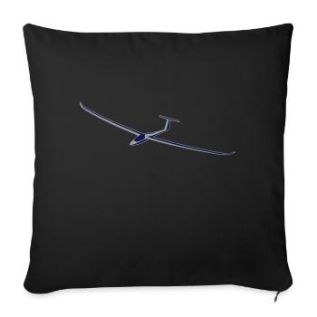 segelflugzeug - Sofakissenbezug 45 x 45 cm - Schwarz - Vorne