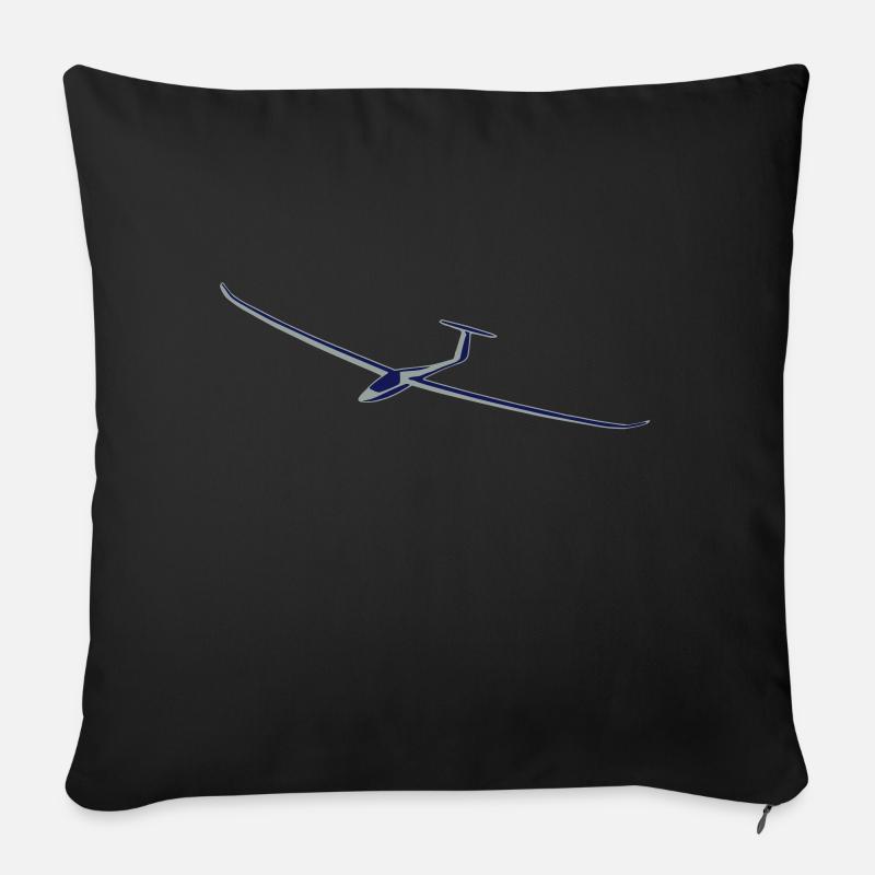 segelflugzeug - Sofakissenbezug 45 x 45 cm - Schwarz