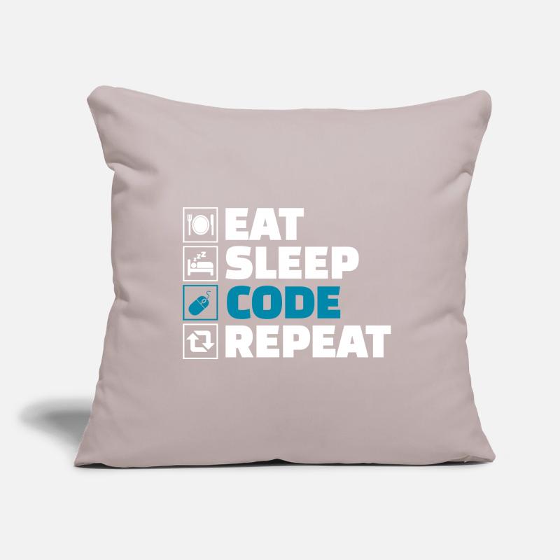 Eat Sleep Code Repeat Developer Sofa pillowcase 17,3'' x 17,3'' (45 x 45 cm)