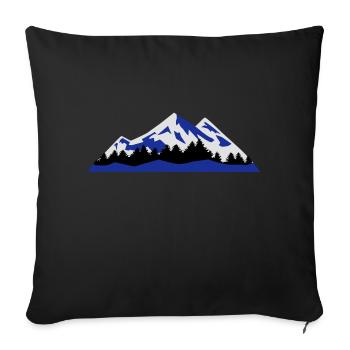 Mountain, Winter, snow - Sofa pillowcase 17,3'' x 17,3'' (45 x 45 cm) - black - Front