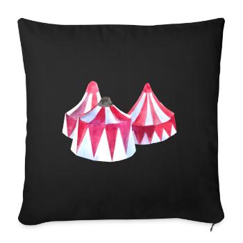 Circus tent watercolor - Sofa pillowcase 17,3'' x 17,3'' (45 x 45 cm) - black - Front