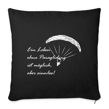 Paragliding gift paraglider tshirt - Sofa pillowcase 17,3'' x 17,3'' (45 x 45 cm) - black - Front