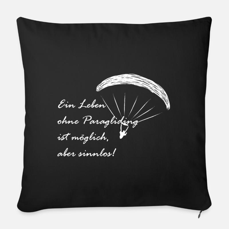 Paragliding Geschenk Gleitschirmflieger Tshirt - Sofakissenbezug 45 x 45 cm - Schwarz