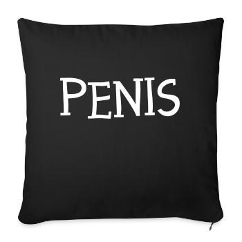 Penis - Sofakissenbezug 45 x 45 cm - Schwarz - Vorne