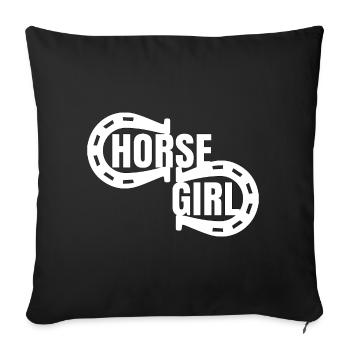 Rider Horse Horses Horse Lover Gift - Sofa pillowcase 17,3'' x 17,3'' (45 x 45 cm) - black - Front