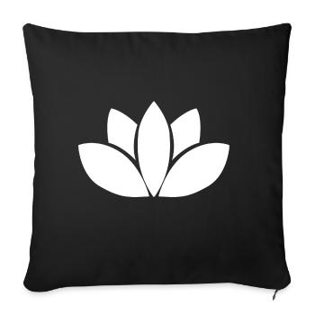 Lotus flower - Sofa pillowcase 17,3'' x 17,3'' (45 x 45 cm) - black - Front