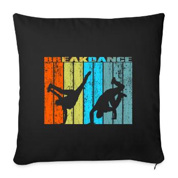 breakdance retro vintage Geschenk - Sofakissenbezug 45 x 45 cm - Schwarz - Vorne