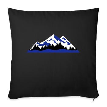 mountains, winter, landscape - Housse de coussin décorative 45 x 45 cm - noir - Devant