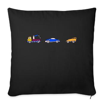 Car Car - Sofa pillowcase 17,3'' x 17,3'' (45 x 45 cm) - black - Front