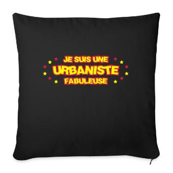 Urbaniste / Architecte / Architecture / Urbanisme - Housse de coussin décorative 45 x 45 cm - noir - Devant