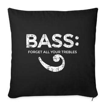 BASS - Forget all your trebles (Vintage/Blanc) - Housse de coussin décorative 45 x 45 cm - noir - Devant